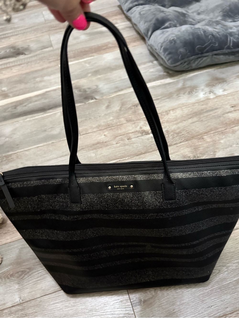 kate spade Black Striped Tote